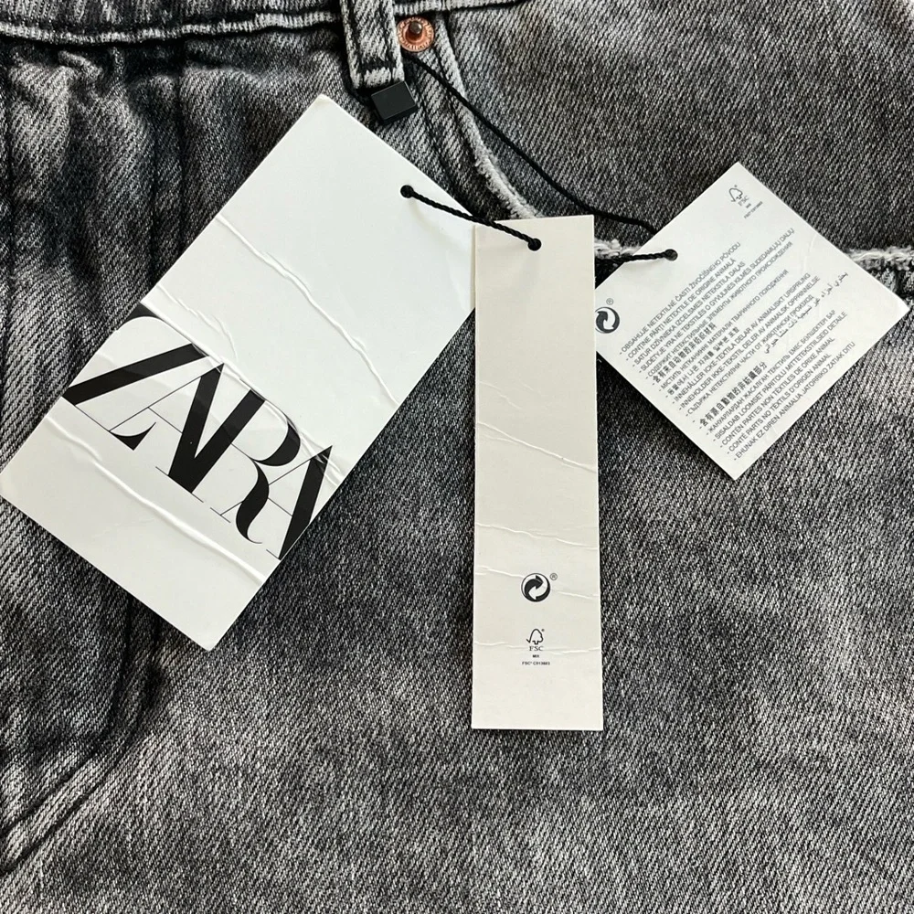 NWT ZARA the High Waisted Shorts in Arctic grey size 10